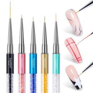 Gel Polish Nail Art Liner Brushes 5Pcs Painting Art Design Pen Set Diamond